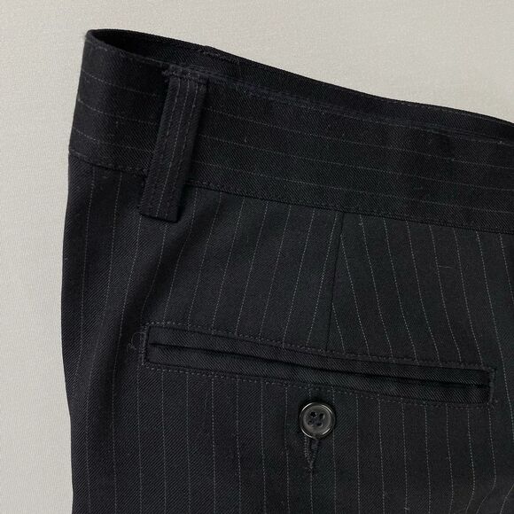 J. Crew Classic Fit Wool Blend Trousers Men's 36/32 Dark Blue Pinstripe Academia - Picture 13 of 16